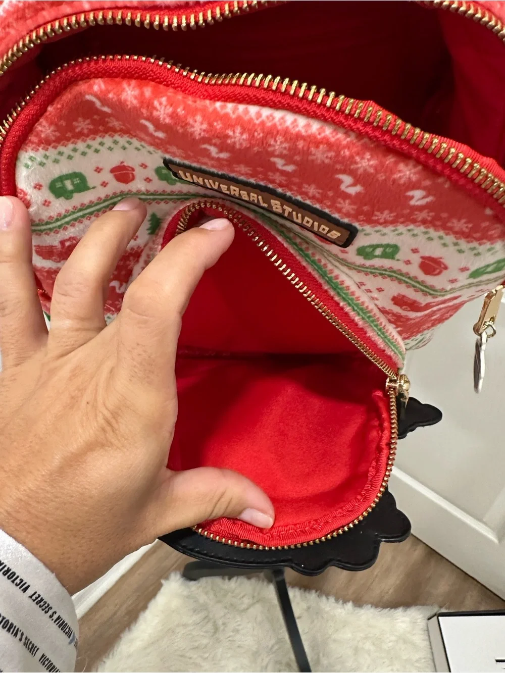 Universal Kids Red and White Holiday Character Mini Backpack